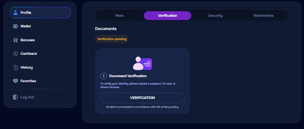How to verify casino account