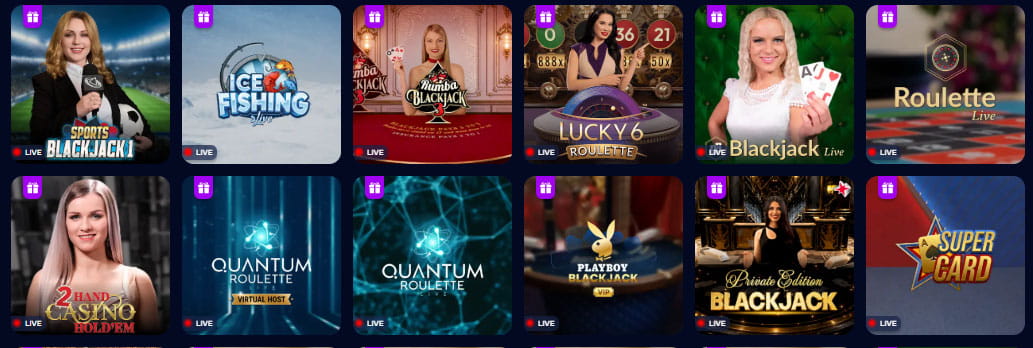 Live dealer games at Wizardo casino